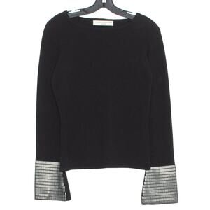 NWT Belinda Robertson Sweater Cashmere Old Money Quiet Luxury Cozy Black Small